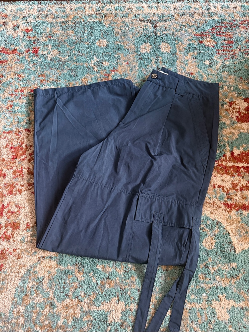 Bershka Navy Cargo Pants